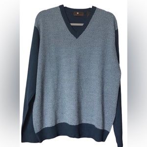 Toscano Made in Italy Merino Wool Blend V Neck Pullover Sweater Men Size…